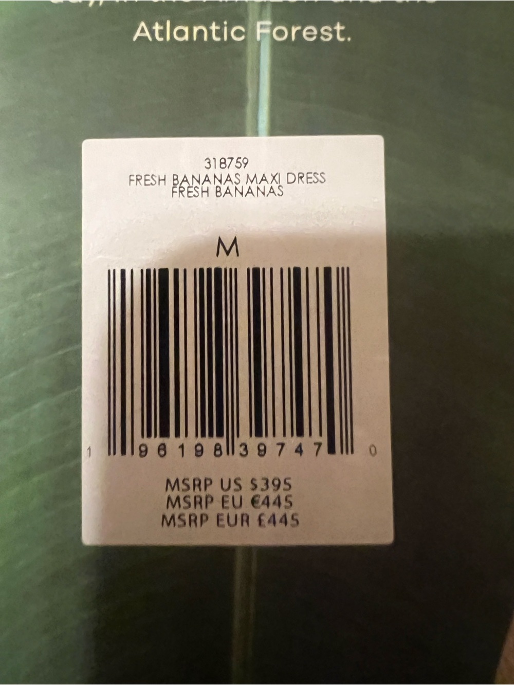NWT FARM Rio Fresh Bananas Vibrant Green and Beige Maxi Dress Size Medium - Picture 6 of 11